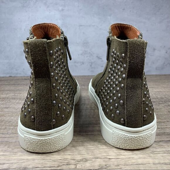 Lucky Brand~Bayleah3~Womens Ivy Green Oiled Suede~High Top Sneakers - Picture 4 of 9